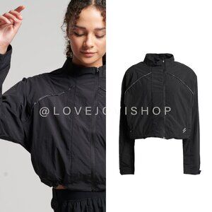 Athleisure | Superdry Cropped Weatherproof Running Jacket | Reflect Performance